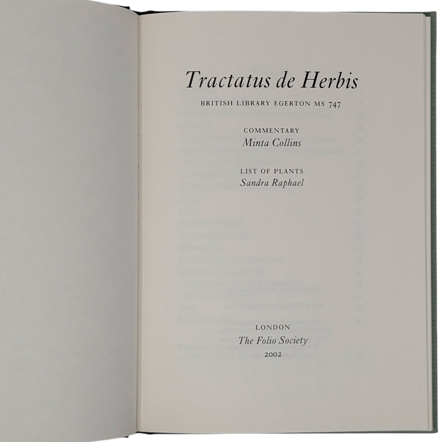 Tractatus de Herbis, Egerton MS 747