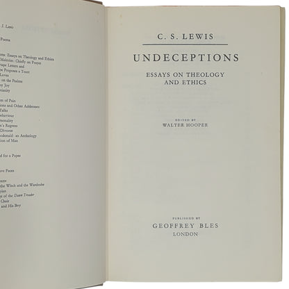 Undeceptions: Essays on Theology and Ethics